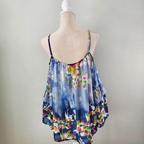 ENTRO OFF SHOULDER TOP FULLY LINED ADJUSTABLE STRAPS BELL SLEEVES SIZE MEDIUM - Picture 5 of 7